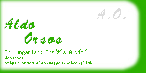 aldo orsos business card